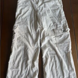 American Eagle Outfitters Cream Cargo Pants